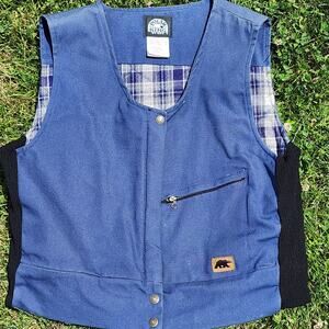 Vintage Polar King by Key Blanket Lined Canvas Vest XL (fits like medium)